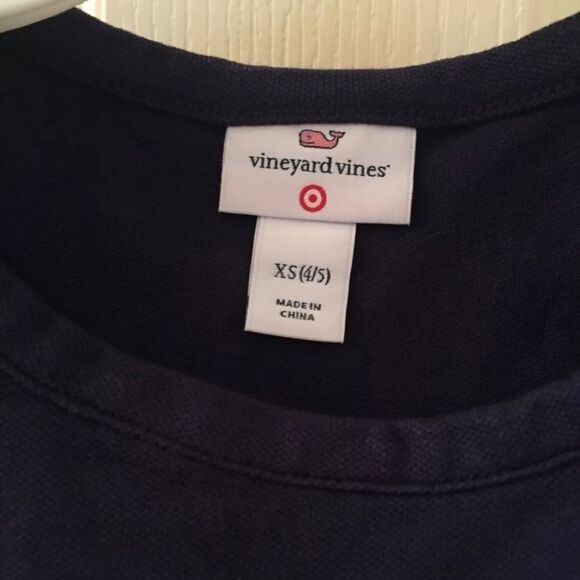 Vineyard Vines for Target Navy White Striped Crewneck Dress Size XS 4-5 NWT - Picture 4 of 5